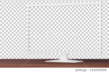 3D素材_テレビ_白 134256508