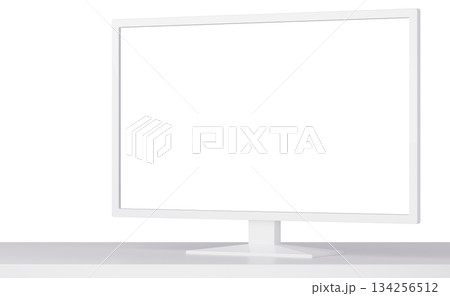 3D素材_テレビ_白 3D素材_テレビ_白 134256512