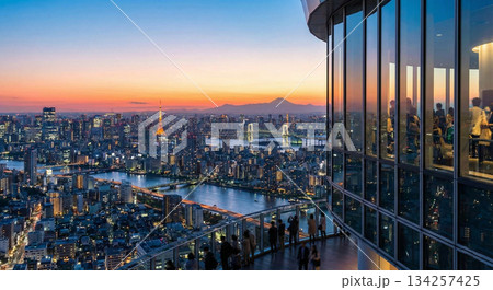 スカイツリーから眺める夕景 134257425