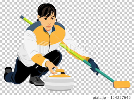 女子カーリング選手 女子カーリング選手 134257646