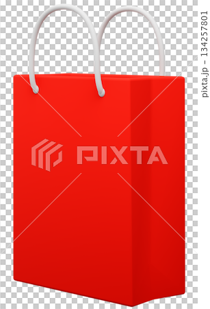 3D material_paper bag_red 3D material_paper bag_red 134257801