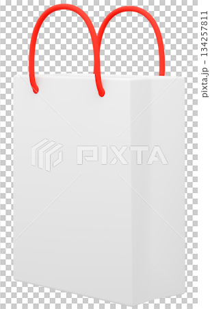 3D素材_紙袋_赤 134257811