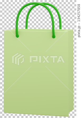 3D Paper Bag Yellow-Green 134257858