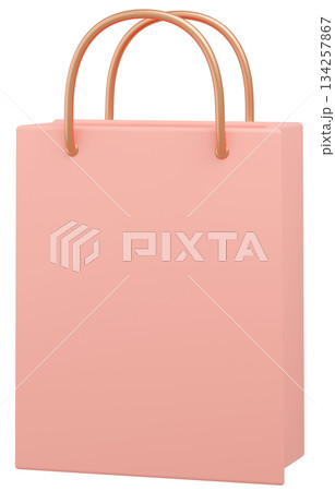 3D素材_紙袋_ピンク 3D素材_紙袋_ピンク 134257867