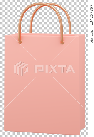 3D素材_紙袋_ピンク 3D素材_紙袋_ピンク 134257867