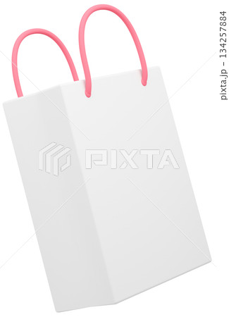 3D素材_紙袋_ピンク 3D素材_紙袋_ピンク 134257884