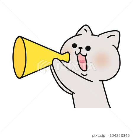 メガホンを持ったネコ 134258346