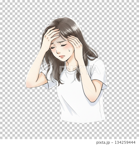 Headache, headache, woman Headache, headache, woman 134259444