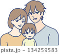 若い夫婦と幼児の家族 134259583