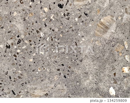 concrete look surface, modern polished terrazzo with diverse stone inclusions and subtle coloration concrete look surface, modern polished terrazzo with diverse stone inclusions and subtle coloration 134259809