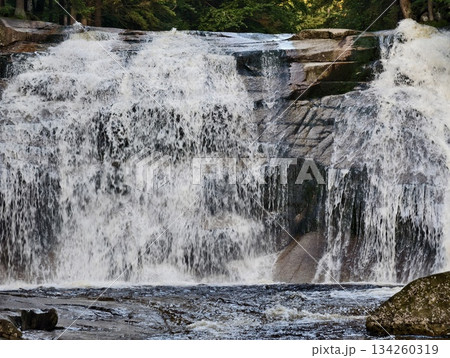 breathtaking waterfall vista, impressive panoramic display of powerful waterfalls amid misty terrain breathtaking waterfall vista, impressive panoramic display of powerful waterfalls amid misty terrain 134260319