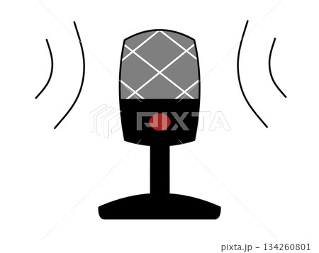 コンデンサーマイクのシンプルなイラスト コンデンサーマイクのシンプルなイラスト 134260801