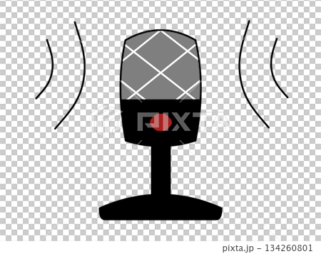 コンデンサーマイクのシンプルなイラスト コンデンサーマイクのシンプルなイラスト 134260801