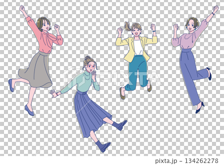 Working women jumping for joy 134262278