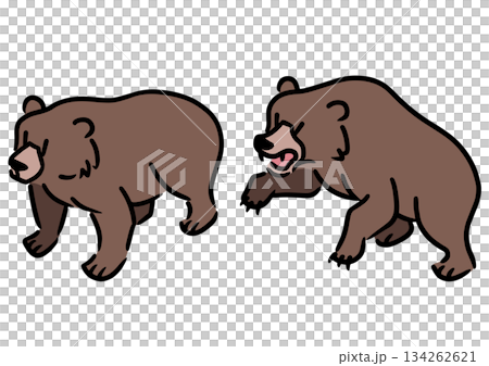 かわいい熊のセット。ヒグマ。アイソメトリック図。 かわいい熊のセット。ヒグマ。アイソメトリック図。 134262621