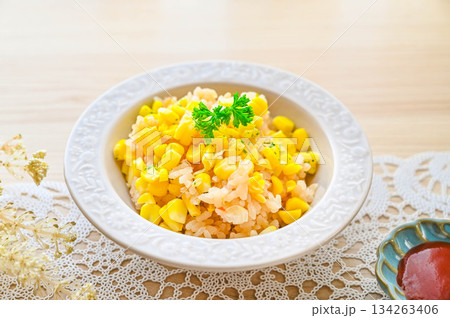 コーンたくさん炊き込みご飯 134263406