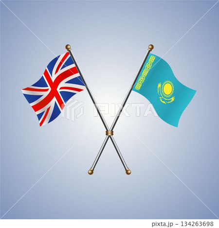 United Kingdom and Kazakhstan flag. Vector Illustration United Kingdom and Kazakhstan flag. Vector Illustration 134263698