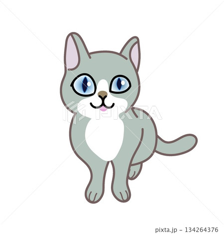 座った子猫のイラスト 134264376
