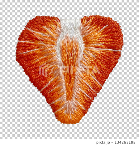 【草莓橫切面】手工刺繡插畫素材 134265198