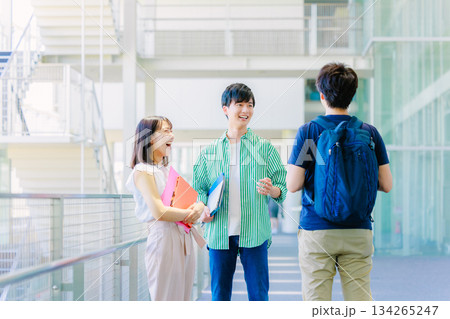 男女の大学生、専門学生、キャンパス 134265247