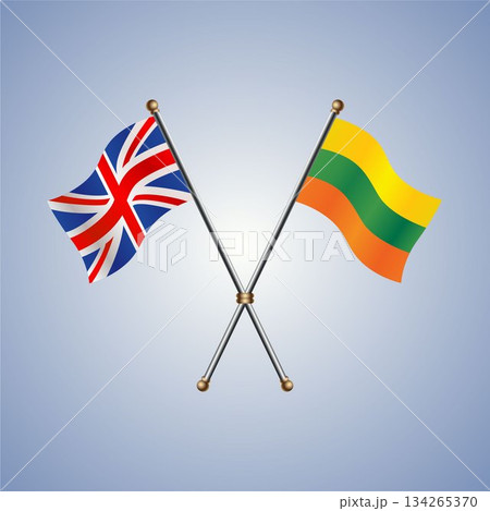 United Kingdom and Lithuanian flag. Vector Illustration 134265370