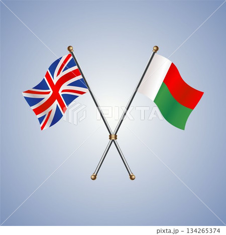 United Kingdom and Madagascar flag. Vector Illustration United Kingdom and Madagascar flag. Vector Illustration 134265374