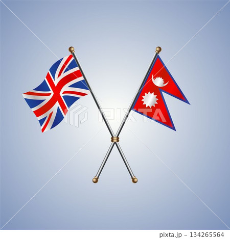 United Kingdom and Nepal flag. Vector Illustration United Kingdom and Nepal flag. Vector Illustration 134265564