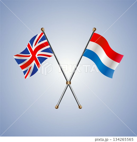 United Kingdom and Netherlands flag. Vector Illustration United Kingdom and Netherlands flag. Vector Illustration 134265565