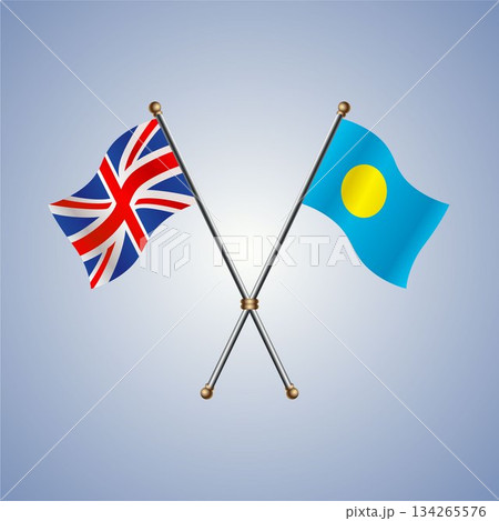 United Kingdom and Palau flag. Vector Illustration United Kingdom and Palau flag. Vector Illustration 134265576
