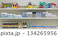 Yerevan Armenia 12.5.2025. A shelf full of many different products glue and silicons 134265956