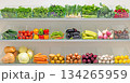 A grocery store with a variety of vegetables and fruits 134265959