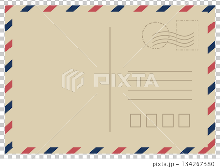 Vintage Air Mail Postcard Template with...のイラスト素材 [134267380] - PIXTA