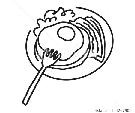 洋食の朝ごはんプレート 134267900