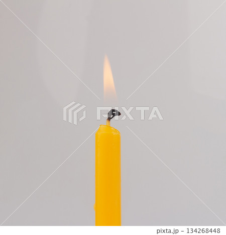 Candles for worship isolated on white background color yellow Candles for worship isolated on white background color yellow 134268448