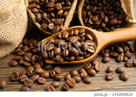Coffee bean for drink in morning, nature food. 134268920