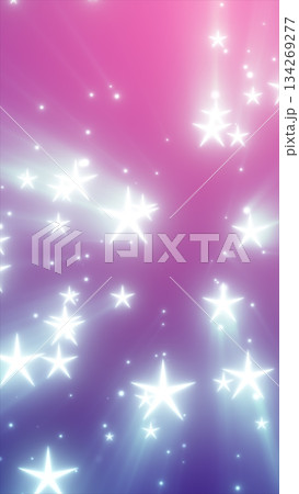 Bright glowing white stars scattered across a dreamy pink-purple gradient background with soft radiant light 134269277