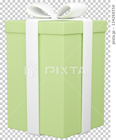 3Dイラスト_プレゼント_黄緑 134269350