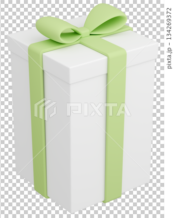 3D illustration_present_yellow-green 3D illustration_present_yellow-green 134269372