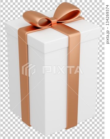 3Dイラスト_プレゼント_金色 134269374