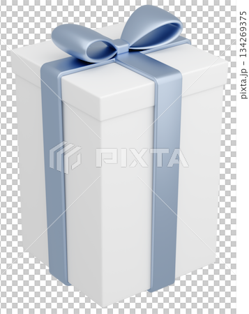 3Dイラスト_プレゼント_銀色 3Dイラスト_プレゼント_銀色 134269375