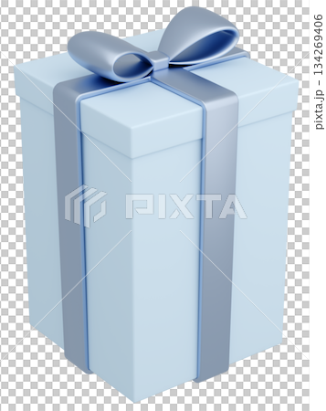 3D illustration_present_light blue 3D illustration_present_light blue 134269406