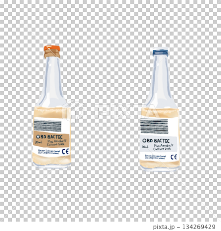 Differences between blood culture bottles (aerobic bottles and anaerobic bottles) | Educational medical illustrations for blood collection and testing procedures Differences between blood culture bottles (aerobic bottles and anaerobic bottles) | Educational medical illustrations for blood collection and testing procedures 134269429