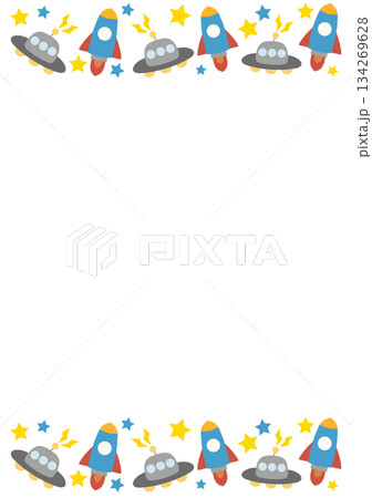 ユーフォーとロケットのフレーム ユーフォーとロケットのフレーム 134269628