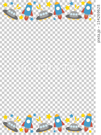 ユーフォーとロケットのフレーム ユーフォーとロケットのフレーム 134269628