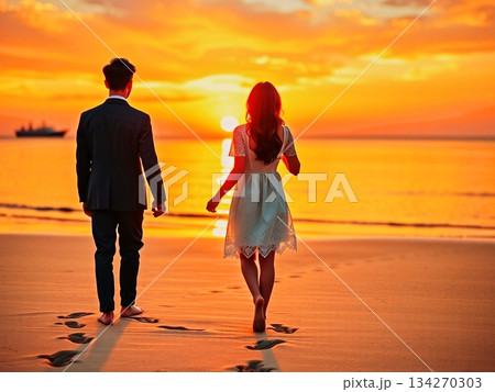 夕日の二人 134270303