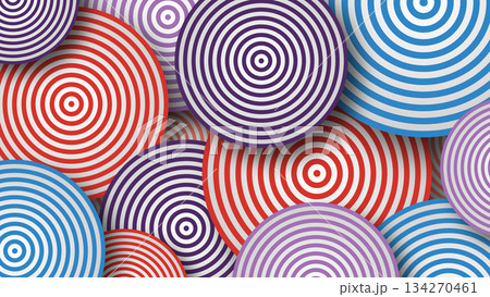 Abstract background from round shapes. Rotating colorful spirals. 134270461