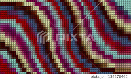 Abstract background made from children's construction sets. Background of lines in mosaic style. Illustration made from plastic cubes. Abstract puzzle. Abstract background made from children's construction sets. Background of lines in mosaic style. Illustration made from plastic cubes. Abstract puzzle. 134270462