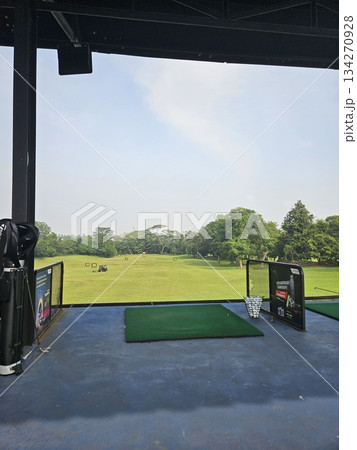 This is golf range at sunrise time This is golf range at sunrise time 134270928