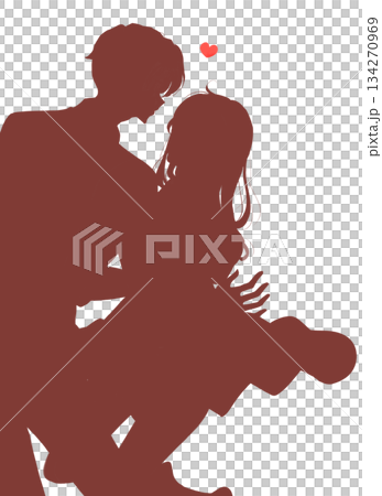 両手を広げて近付く男女 恋愛 シルエット 両手を広げて近付く男女 恋愛 シルエット 134270969