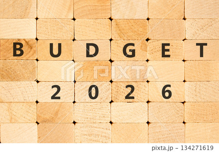 Budget 2026 symbol. Concept words Budget 2026 on beautiful wooden blocks wall. Beautiful wooden blocks wall background. Business and budget 2026 concept. Copy space. Budget 2026 symbol. Concept words Budget 2026 on beautiful wooden blocks wall. Beautiful wooden blocks wall background. Business and budget 2026 concept. Copy space. 134271619